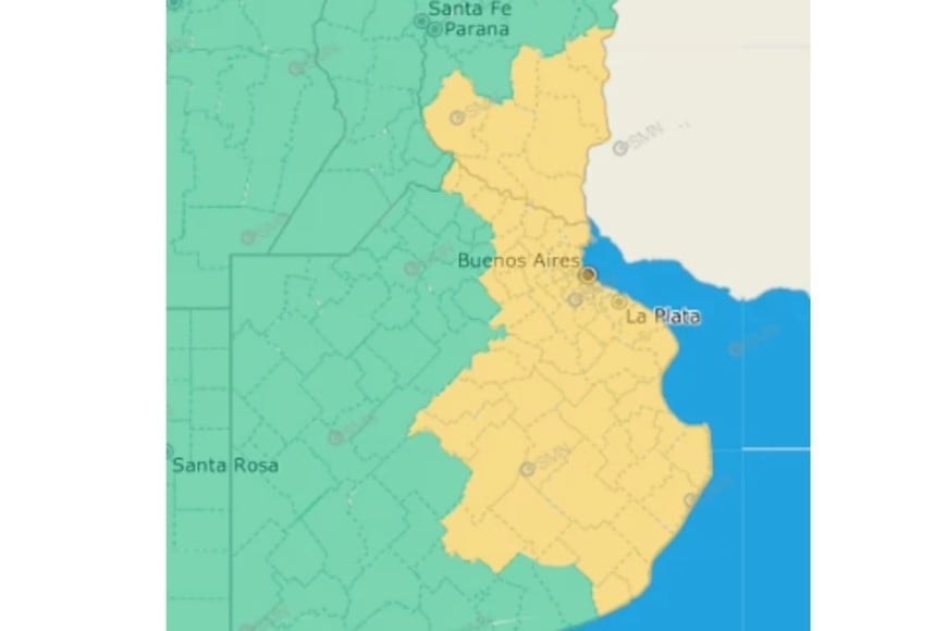Pronóstico del Servicio Meteorológico Nacional