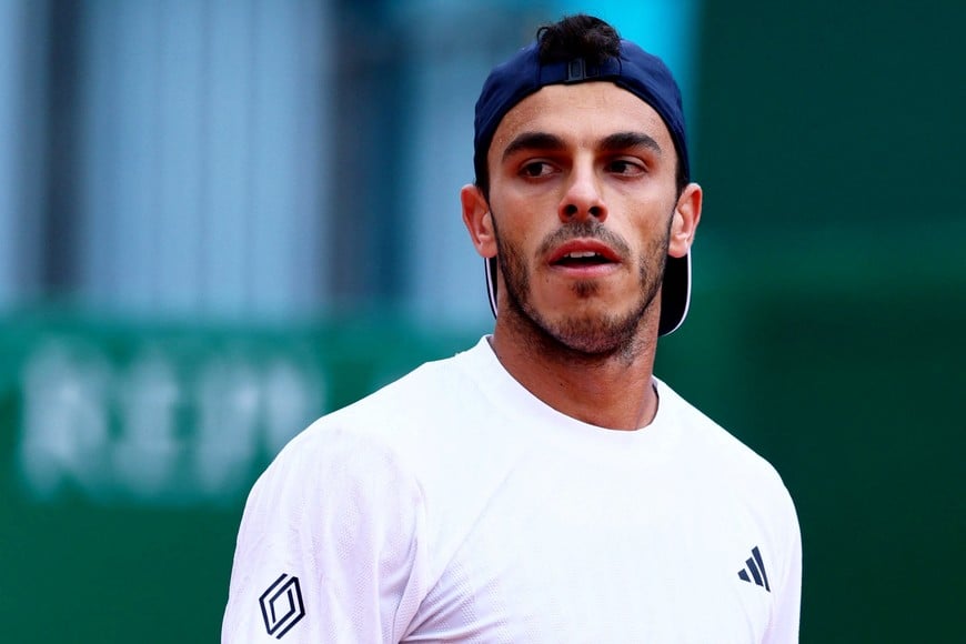 Tennis - ATP Masters 1000 - Monte Carlo Masters - Monte Carlo Country Club, Roquebrune-Cap-Martin, France - April 6, 2026
Argentina's Francisco Cerundolo reacts during his round of 64 match against Greece's Stefanos Tsitsipas REUTERS/Manon Cruz