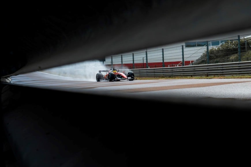 Hamilton en Fiorano. Foto: Scuderia Ferrari