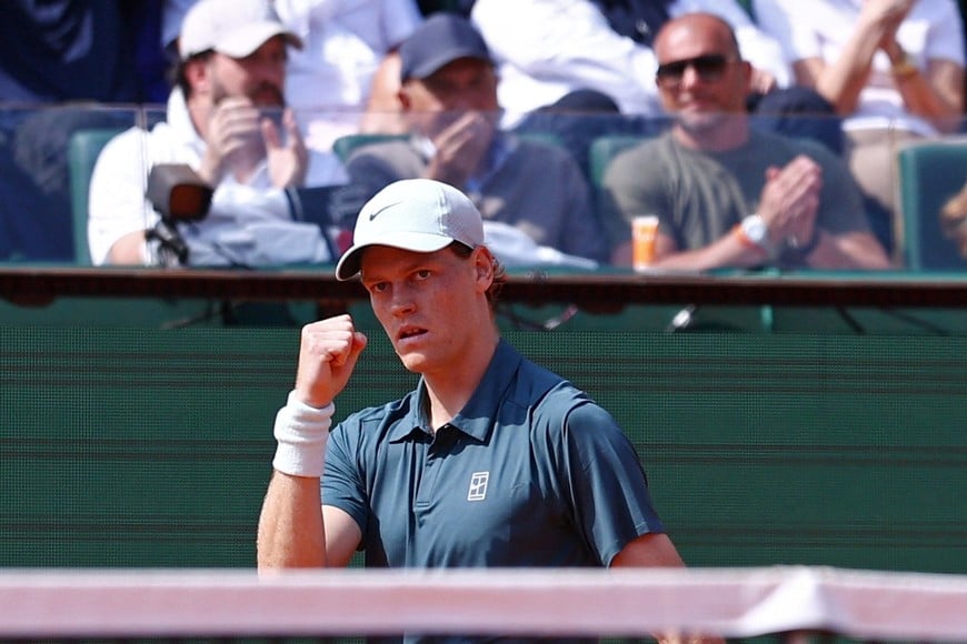 Tennis - ATP Masters 1000 - Monte Carlo Masters - Monte Carlo Country Club, Roquebrune-Cap-Martin, France - April 11, 2026
Italy's Jannik Sinner reacts during his semi final match against Germany's Alexander Zverev REUTERS/Manon Cruz