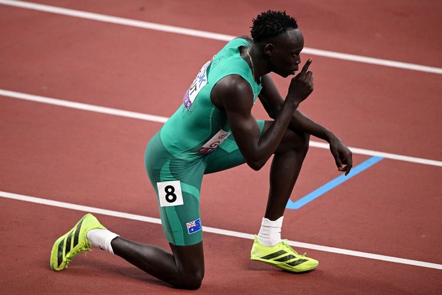 World Athletics Championships Tokyo 2025 - Men's 200m Round 1 - Japan National Stadium, Tokyo, Japan - September 17, 2025
Australia's Gout Gout reacts after his heats REUTERS/Dylan Martinez TPX IMAGES OF THE DAY