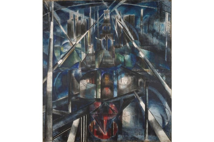 "Puente de Brooklyn" de J. Stella. Foto: Galería de Arte de la Universidad de Yale