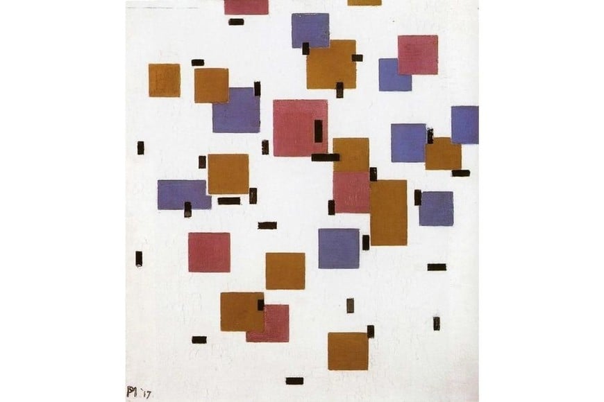"Composición" de Mondrian de 1917. Foto: Archivo