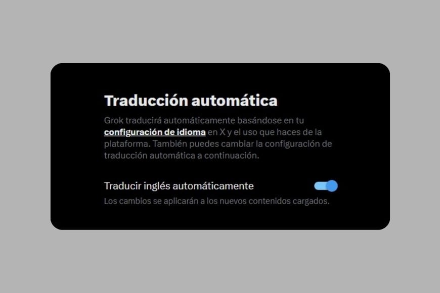 La función para desactivar la traducción automática.