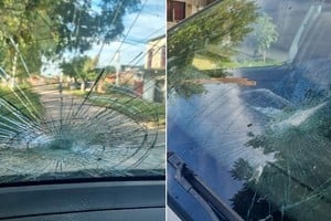 El móvil sufrió daños tras un ataque a piedrazos en barrio Los Troncos; los operarios resultaron ilesos.