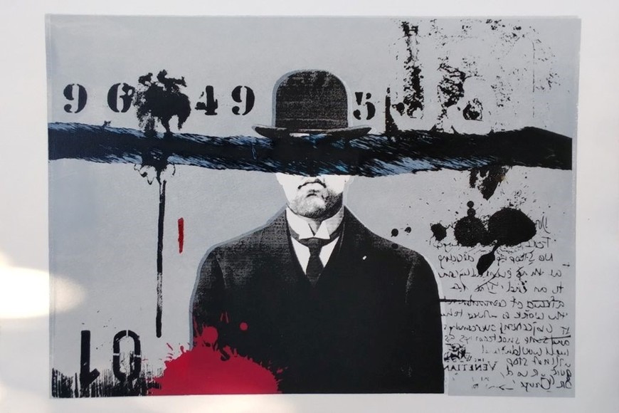 Serigrafía de Sergio Fasola, de la muestra “Hola... soy Sergio Fasola”: “La cuerda”.