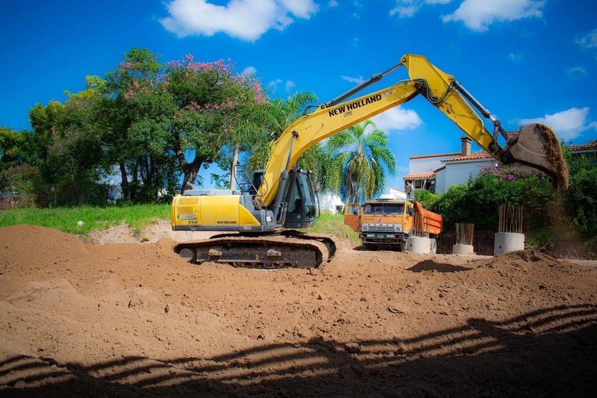 Trabajos sobre el terreno de la vivienda afectada a los trabajos. Foto: Gentileza