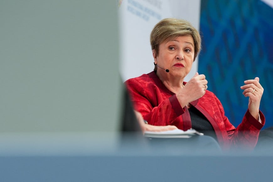 International Monetary Fund (IMF) Managing Director Kristalina Georgieva attends the "Managing Global Imbalances: Policy Priorities" meeting during IMF/World Bank Spring Meetings in Washington, D.C., U.S., April 15, 2026. REUTERS/Ken Cedeno