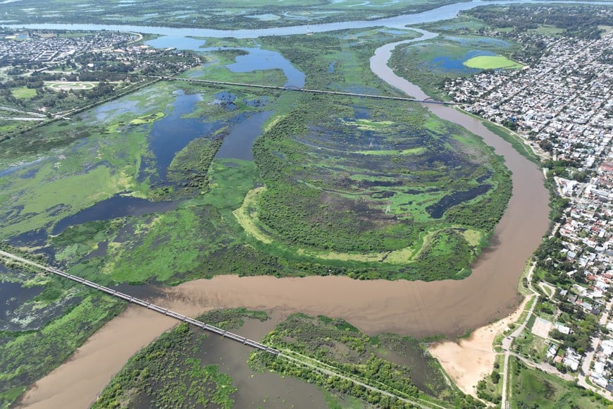 La orilla del Salado en Santo Tomé.  Fernando Nicola (archivo).