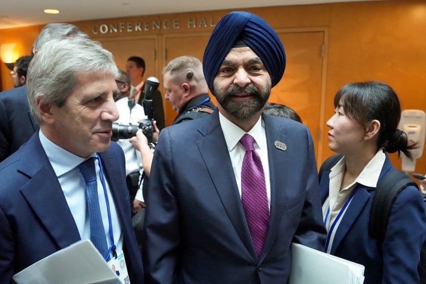 World Bank President Ajay Banga leaves after G20 Finance Ministers and Central Bank Governors meeting during the 2026 annual IMF/World Bank Spring Meetings in Washington, D.C., U.S., April 16, 2026. REUTERS/Ken Cedeno