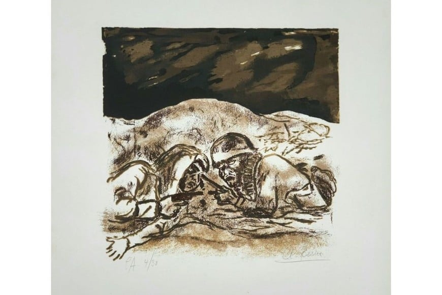 Guerra Civil, por Jaim Guri, Dibujo de Antonio Berni. Foto: Gentileza Galería Jacques Martínez