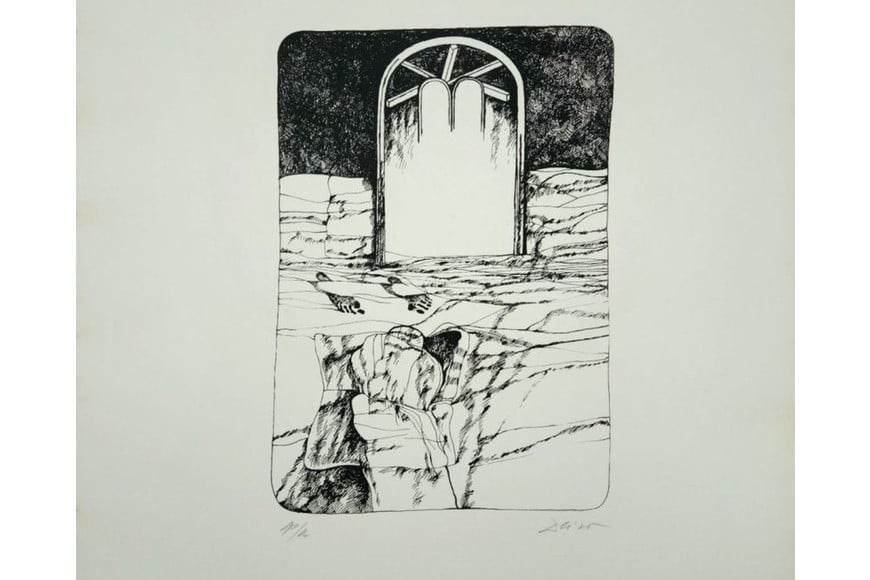 La planta de tus pies, por Pinjas Sadé, Dibujo de Ernesto Deira. Foto: Gentileza Galería Jacques Martínez