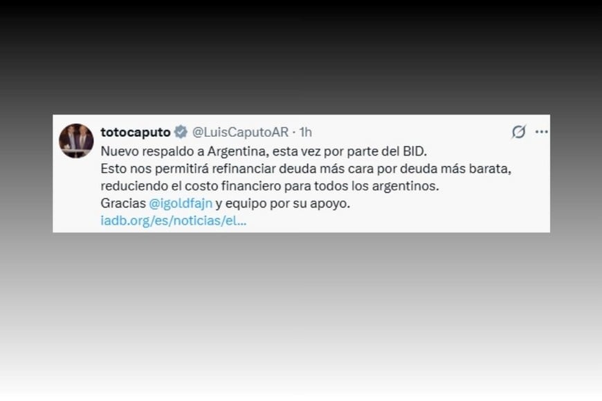 El BID confirmó un nuevo esquema de respaldo financiero para la Argentina.