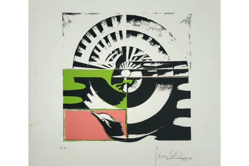 Cuando Dios dijo por primera vez, por Natán Zaj, Dibujo de Pérez Celis. Foto: Gentileza Galería Jacques Martínez