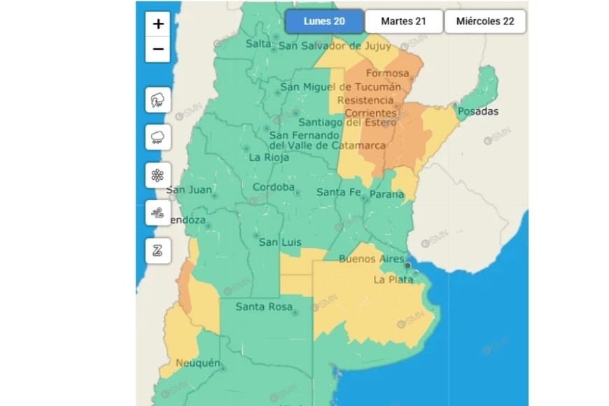 Datos del Servicio Meteorológico Nacional