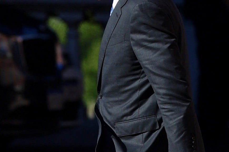 U.S. billionaire venture capitalist Peter Thiel leaves after a meeting with Argentina's President Javier Milei at the Casa Rosada Presidential Palace in Buenos Aires, Argentina, April 23, 2026. REUTERS/Matias Baglietto