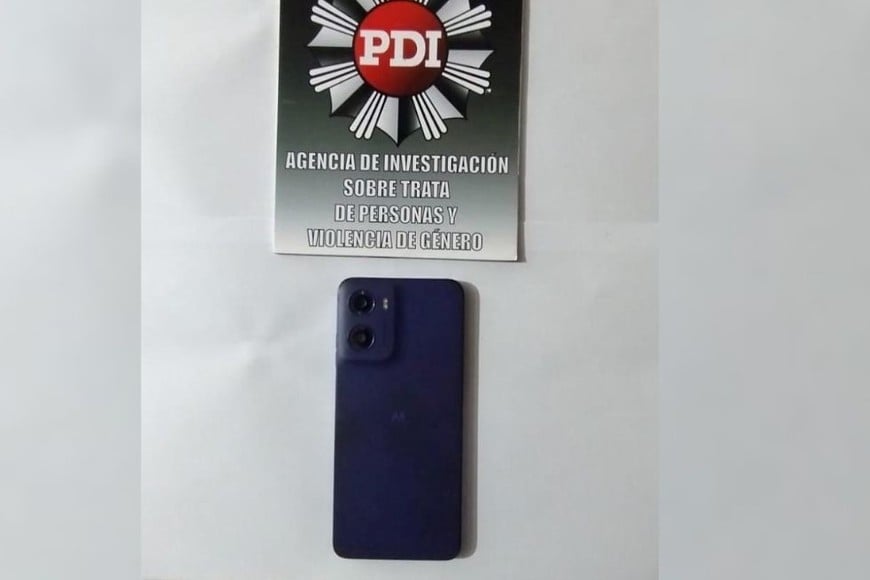 Celular secuestrado en una causa por abuso sexual en Pilar. Foto: Gentileza
