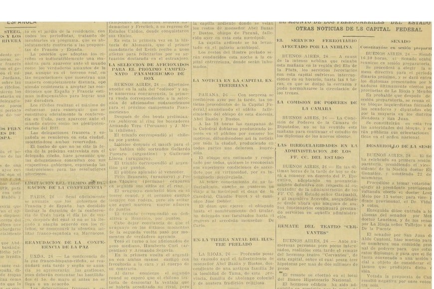 Detalle de la portada del 26 de abril de 1926 de diario El Litoral.