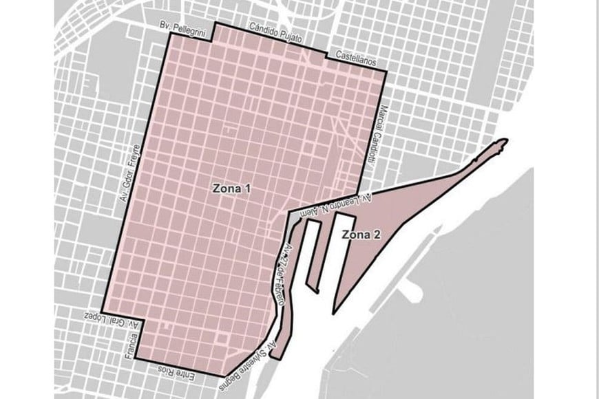 Esta es el área SEOM operativa. No se habilitará en Candioti Norte/Sur. Foto: Archivo