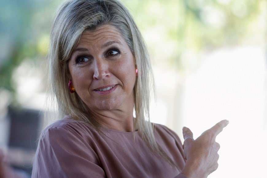 Queen Maxima of the Netherlands, the UN Secretary-General's Special Advocate for Inclusive Finance for Development, gestures during a meeting with the fintech PicPay CEO, in Sao Paulo, Brazil June 5, 2023. REUTERS/Amanda Perobelli