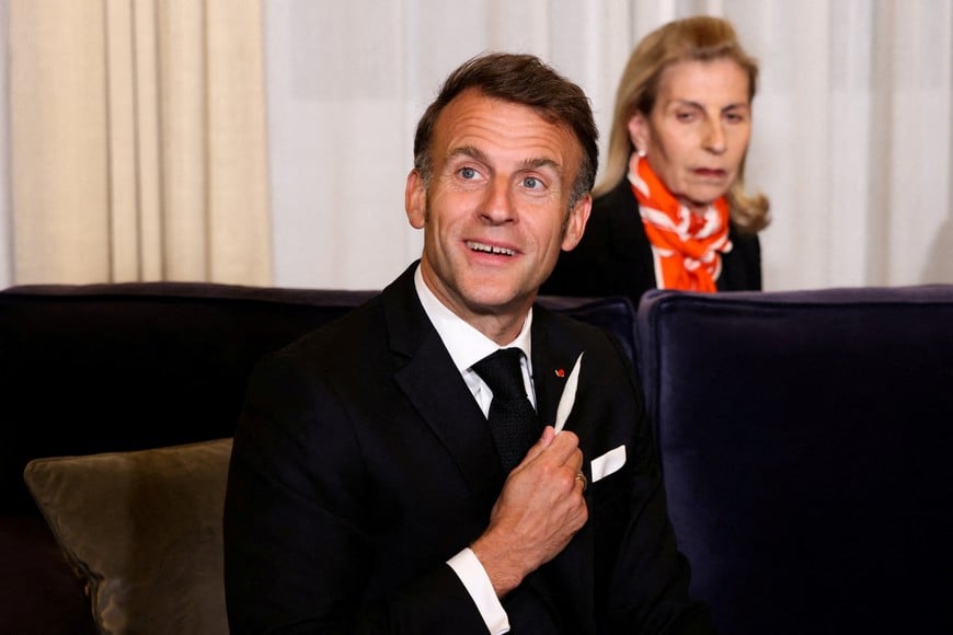 French President Emmanuel Macron attends meeting with Greek President Constantine Tassoulas (not pictured) at the Presidential Palace in Athens, Greece, April 24, 2026. REUTERS/Louiza Vradi/Pool