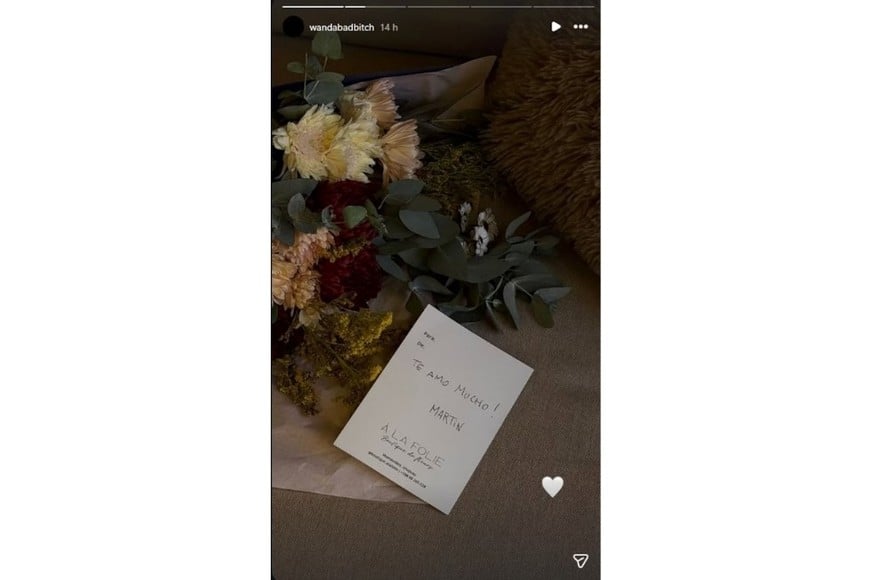 Martín Migueles le dio a Wanda Nara un regalo junto a una dedicatoria románica