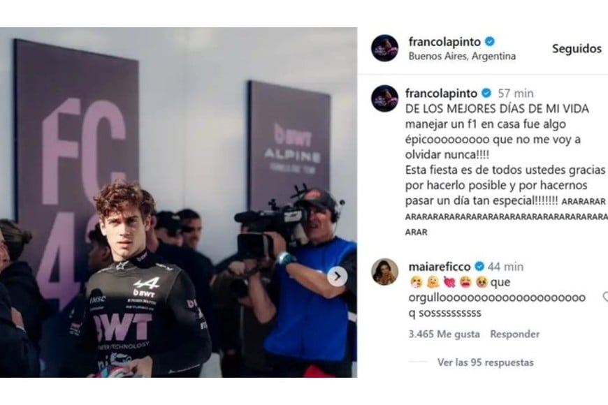 Ella expresó toda su admiración por su pareja con la primera imagen oficial en redes sociales.