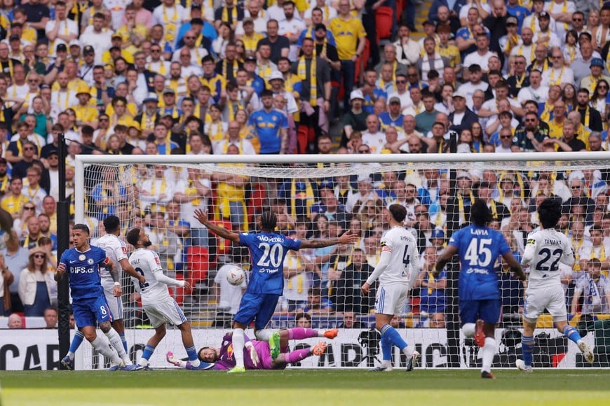 Soccer Football - FA Cup - Semi Final - Chelsea v Leeds United - Wembley Stadium, London, Britain - April 26, 2026
Chelsea's Enzo Fernandez celebrates scoring their first goal Action Images via Reuters/Andrew Couldridge     TPX IMAGES OF THE DAY