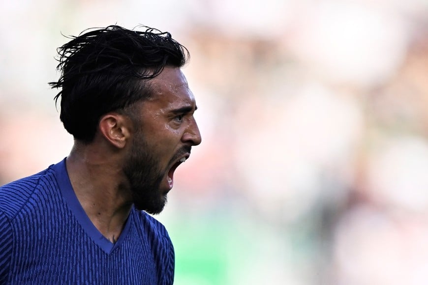 Soccer Football - LaLiga - Elche v Atletico Madrid - Estadio Manuel Martinez Valero, Elche, Spain - April 22, 2026
Atletico Madrid's Nicolas Gonzalez celebrates scoring their first goal REUTERS/Pablo Morano