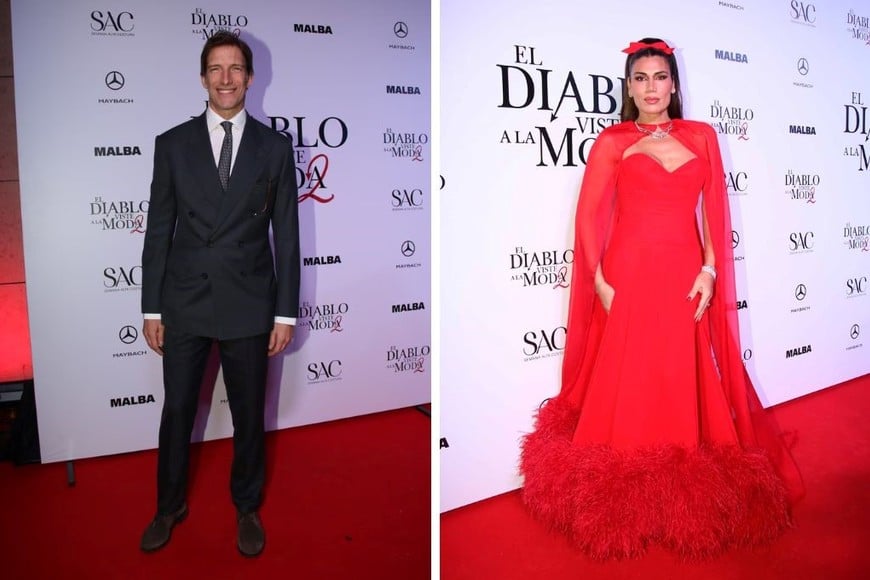 El negro y el rojo dominaron los looks de la noche.