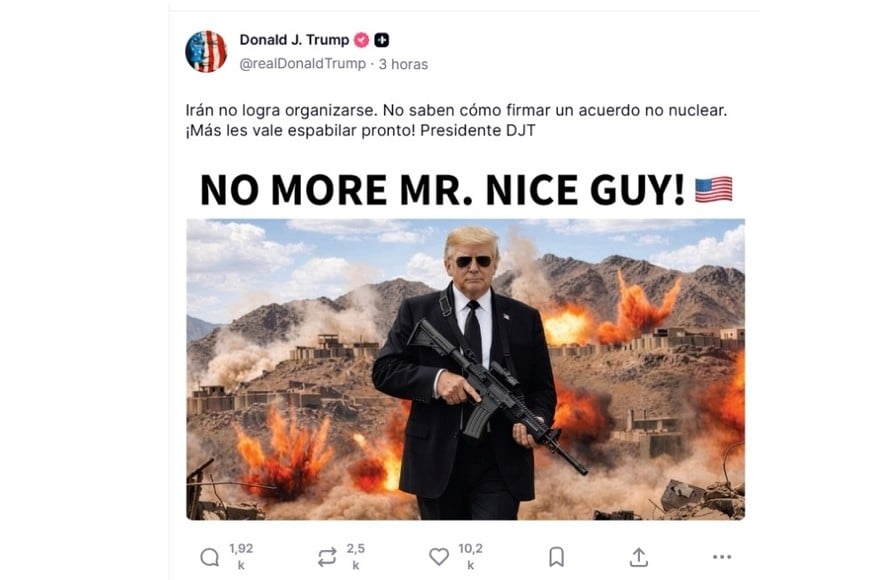 Publicación de Donald Trump en su red social