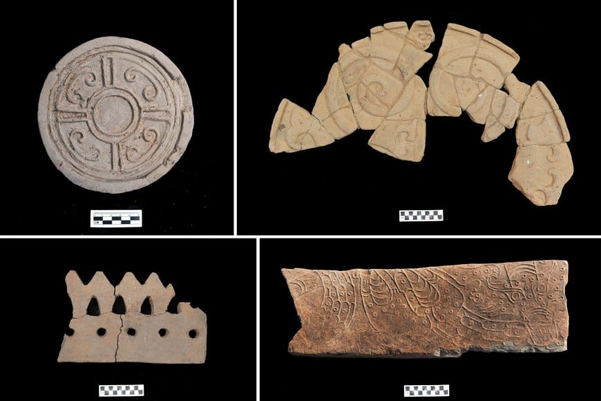 (260429) -- BEIJING, 29 abril, 2026 (Xinhua) -- Imagen compuesta de artefactos excavados y descubiertos en el yacimiento de la Terraza de Langya, en Qingdao, en la provincia de Shandong, en el este de China. China anunció el miércoles su lista de los 10 descubrimientos arqueológicos más importantes de 2025, con hallazgos que abarcan desde los bosques de las montañas Changbai en el noreste hasta las estribaciones de las montañas Helan en el noroeste, ofreciendo nuevas perspectivas sobre capítulos clave de los 5.000 años de historia de la civilización china. (Xinhua) (jg) (ah) (ce)