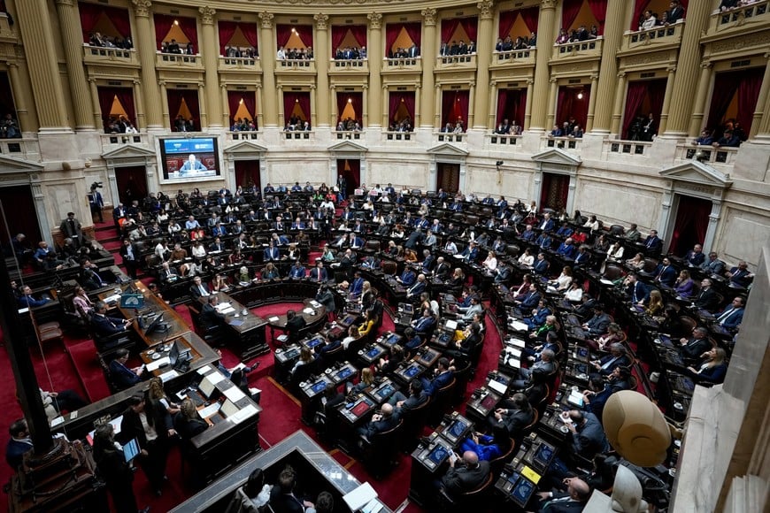 Argentina's Cabinet Chief Manuel Adorni presents his management report at the National Congress, in Buenos Aires, Argentina, April 29, 2026. REUTERS/Mariana Nedelcu