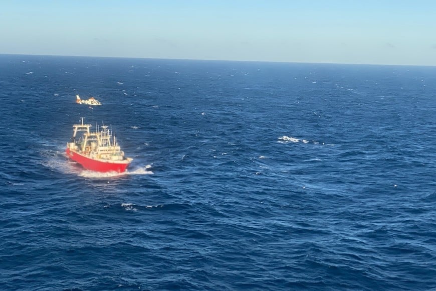 Rumbo al rescate en altamar. Gentileza Prefectura Naval Argentina.