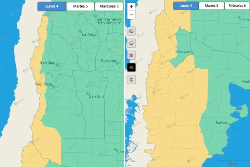 San Juan, Mendoza, Neuquén, Río Negro y Chubut, bajo alerta por fuertes vientos.