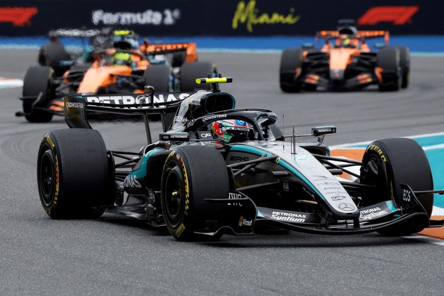 Formula One F1 - Miami Grand Prix - Miami International Autodrome, Miami, Florida, United States - May 3, 2026
Mercedes' Kimi Antonelli in action during the race REUTERS/Marco Bello     TPX IMAGES OF THE DAY
