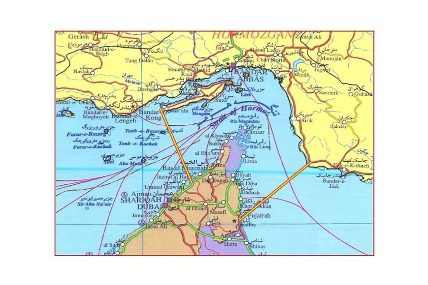 La Guardia Revolucionaria también difundió un nuevo mapa Ormuz que considera bajo su control