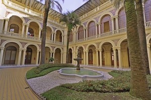 El Patio de las Palmeras en la Casa Rosada. Crédito: Google Street View