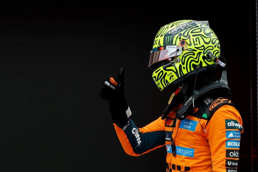 Formula One F1 - Miami Grand Prix - Miami International Autodrome, Miami, Florida, United States - May 2, 2026
McLaren's Lando Norris celebrates winning the sprint race REUTERS/Marco Bello     TPX IMAGES OF THE DAY