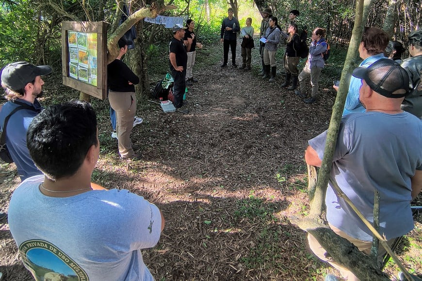 El contingente en el corazón de la reserva Doña Sofía. Gentileza.