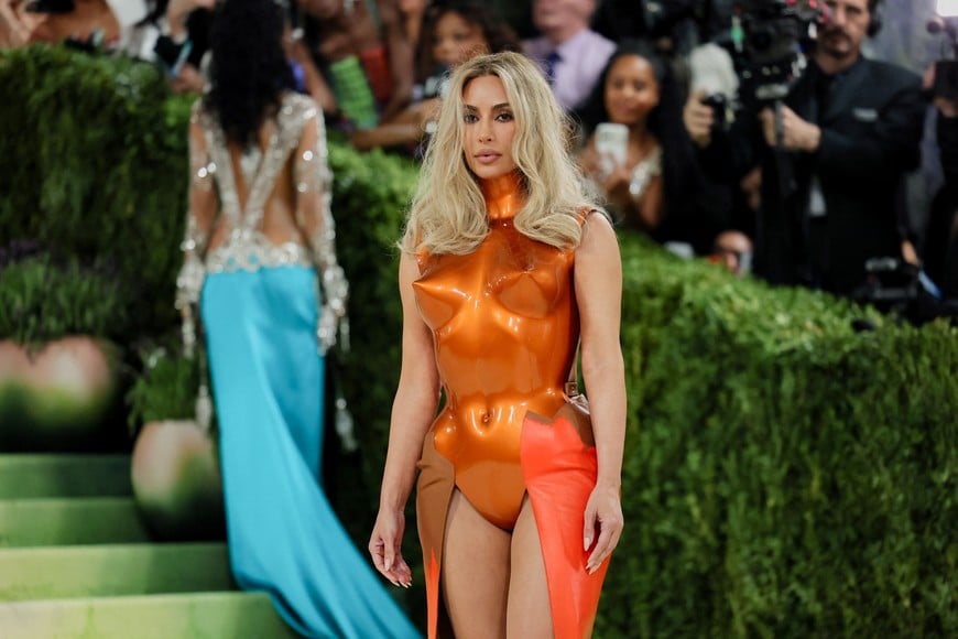 Kim Kardashian poses during the Met Gala, an annual fundraising gala held for the benefit of the Metropolitan Museum of Art's Costume Institute with this year's theme 'Costume Art' in New York City, New York, U.S., May 4, 2026. REUTERS/Daniel Cole