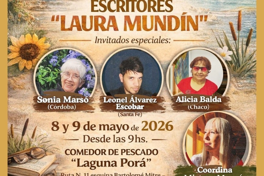 La agenda cultural del fin de semana incluye el Encuentro Nacional de Escritores Laura Mundín de Sauce Viejo.