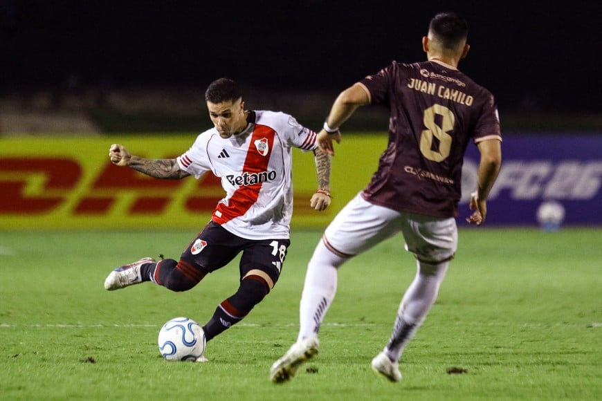 Soccer Football - Copa Sudamericana - Group H - Carabobo v River Plate - Estadio Misael Delgado, Valencia, Venezuela - May 7, 2026
River Plate's Fabricio Bustos in action REUTERS/Juan Carlos Hernandez