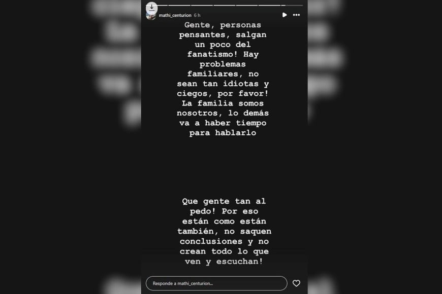 Los mensajes del novio de la participante.