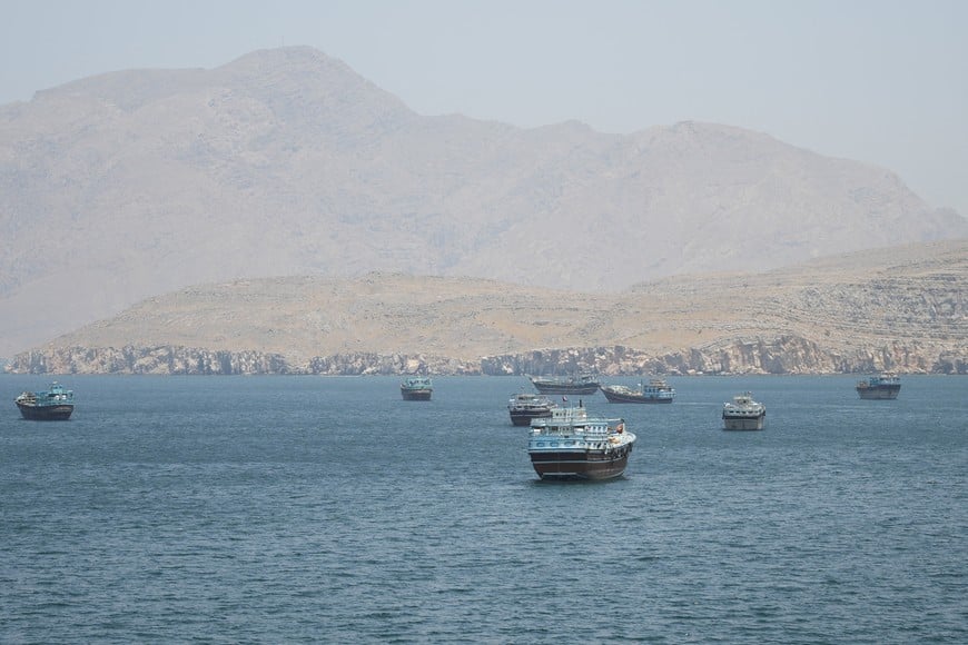 Vessels in the Strait of Hormuz, Musandam, Oman, May 8, 2026. REUTERS/Stringer