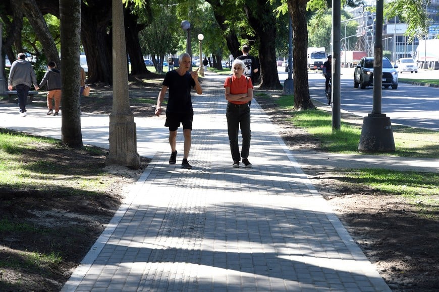 Vereda lista, sobre avenida Alem, en la plaza Colón. Guillermo Di Salvatore.