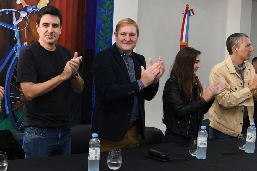 Toniolli, Cornaglia, Rioja y Pusineri, cuatro de los actores sentados en la mesa del PJ. Crédito: Mauricio Garín