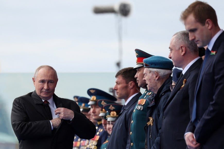 Russian President Vladimir Putin attends a military parade on Victory Day, marking the 81st anniversary of the victory over Nazi Germany in World War Two, in Red Square in central Moscow, Russia, May 9, 2026. Sputnik/Vyacheslav Prokofyev/Pool via REUTERS ATTENTION EDITORS - THIS IMAGE WAS PROVIDED BY A THIRD PARTY.