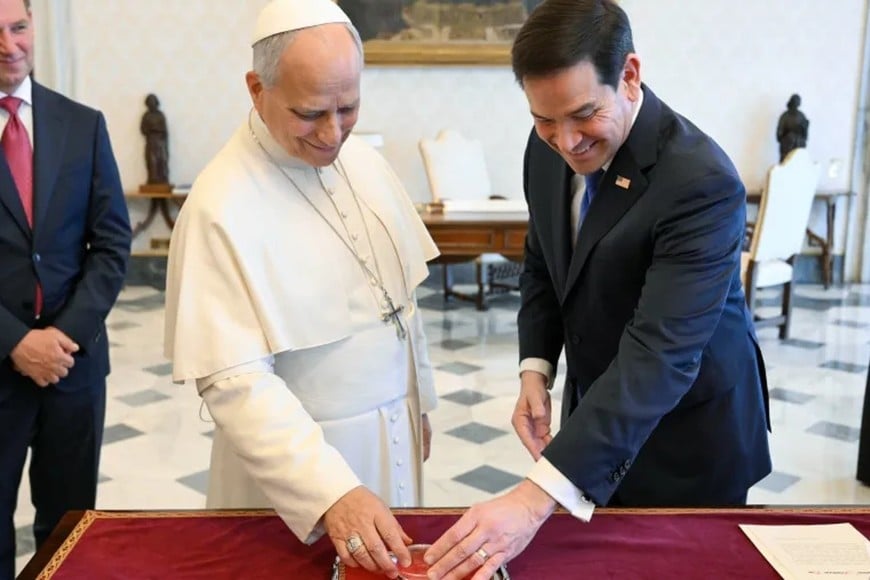 Acercamiento. El líder de la diplomacia estadounidense, Marco Rubio, fue recibido cordial y cálidamente por el santo padre esta semana.