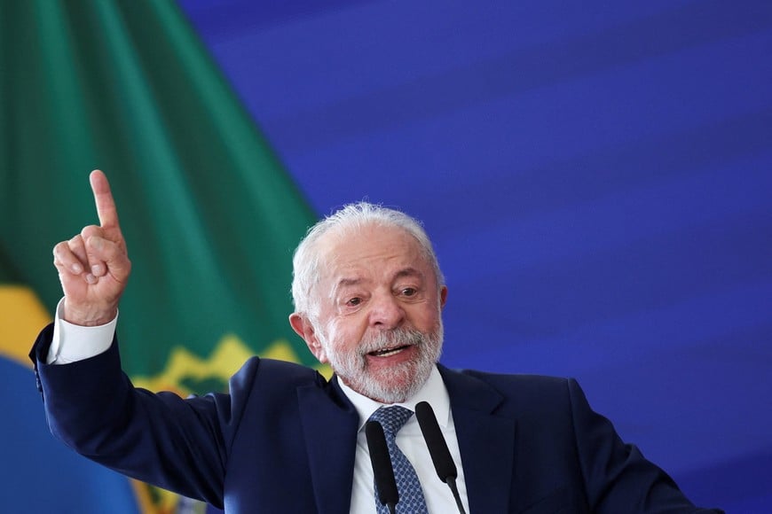 Brazil's President Luiz Inacio Lula da Silva gestures during the launch ceremony of a program to combat organized crime at the Planalto Palace in Brasilia, Brazil, May 12, 2026. REUTERS/Adriano Machado